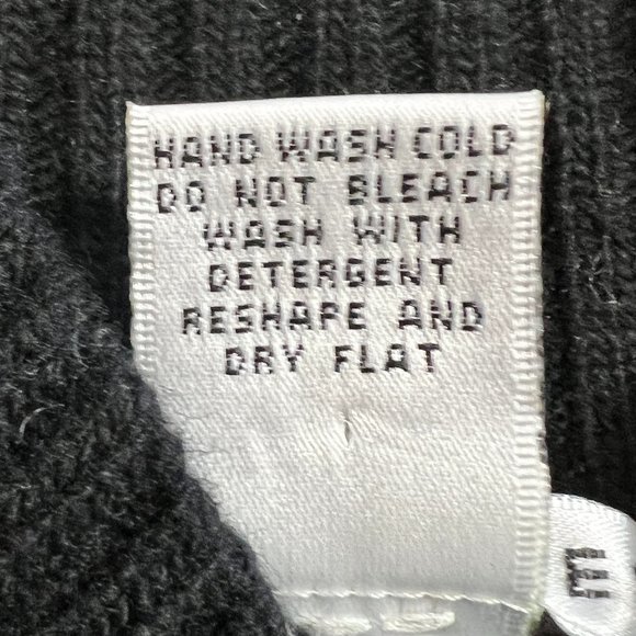 Jillian Jones Black & Cream Houndstooth Mock Neck Lambswool Sweater Size… - Picture 6 of 7